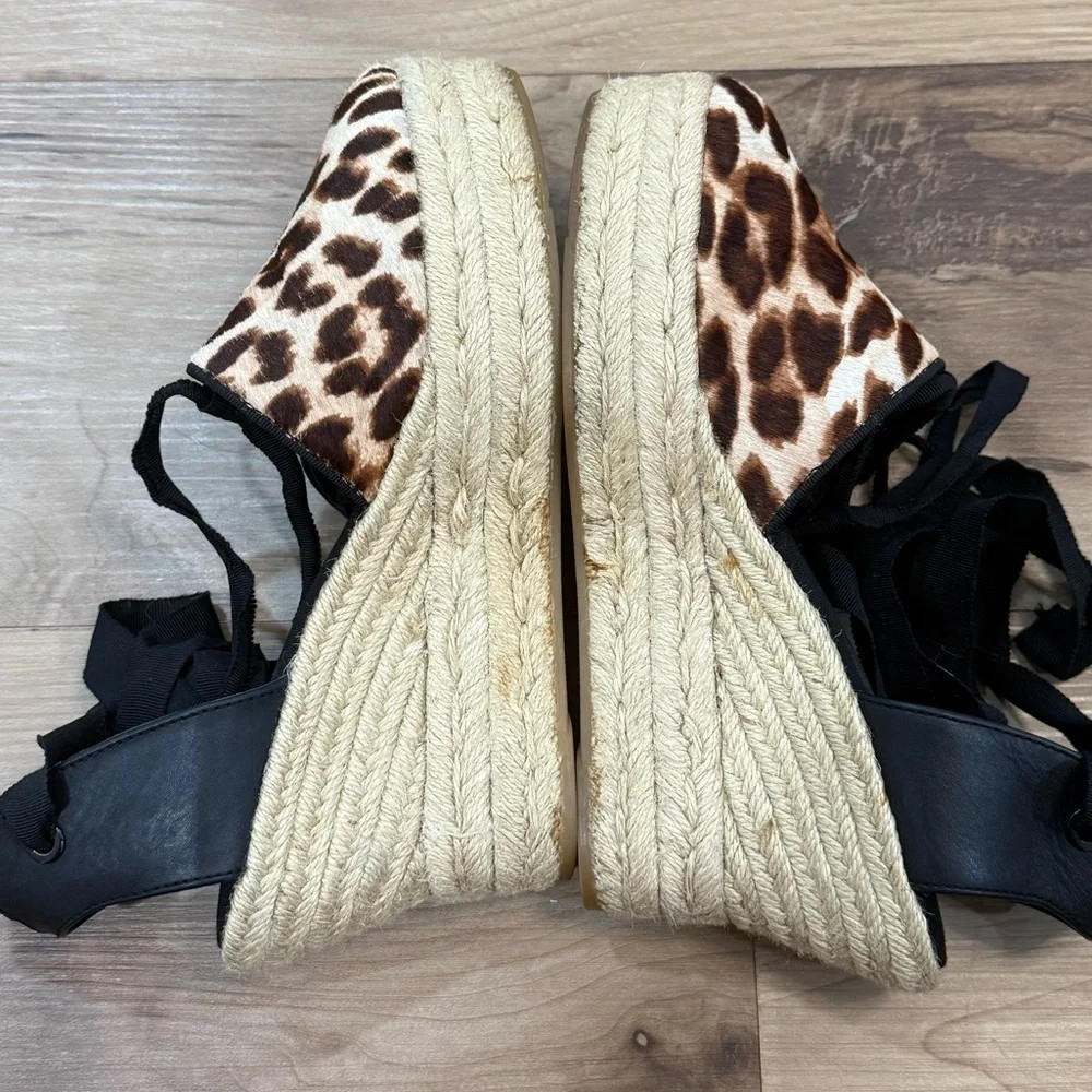 Tory Burch Womens Elisa Leopard Espadrilles Wedges - Picture 5 of 7